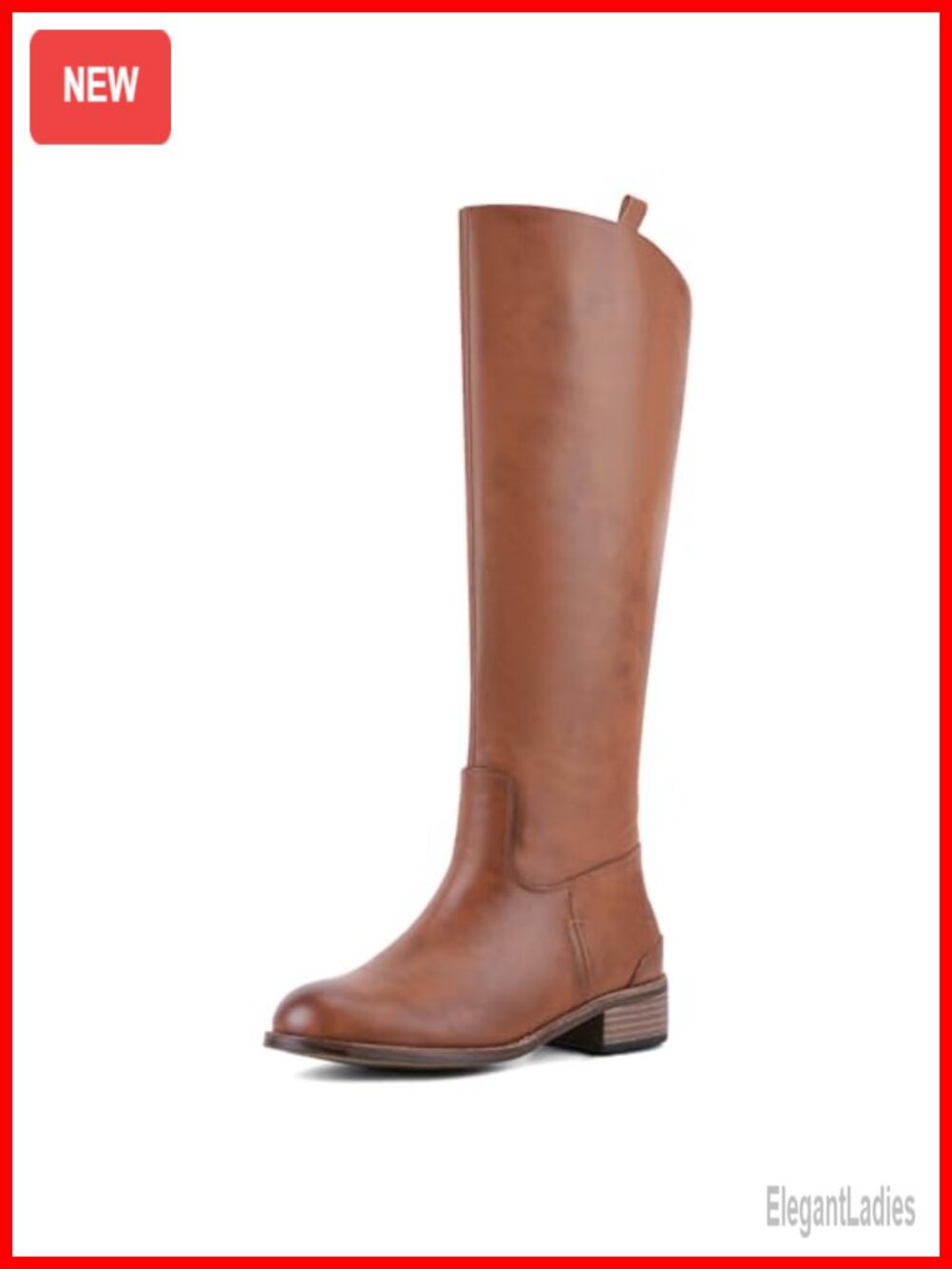 Women's Knee High Riding Boots Low Block Heel Back Zip Tall